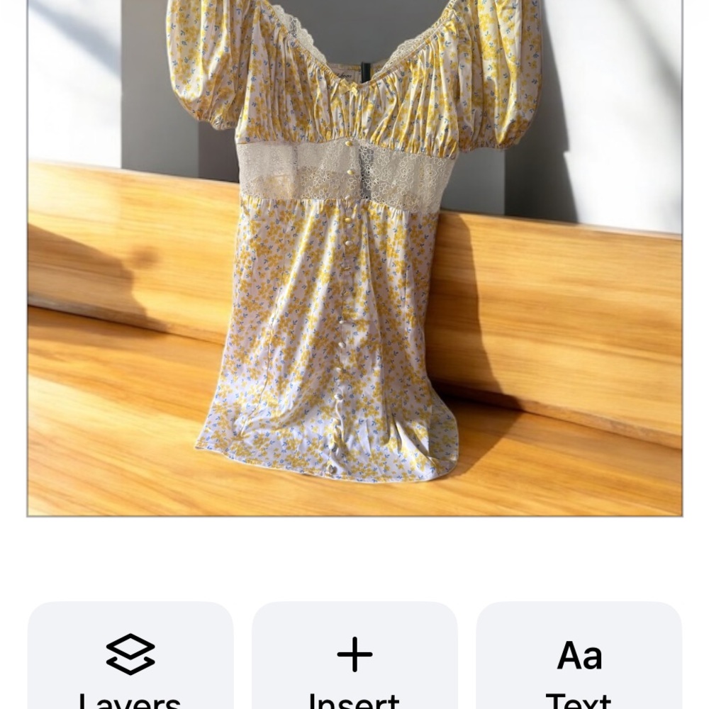 For Love And Lemons Yellow Floral Dress